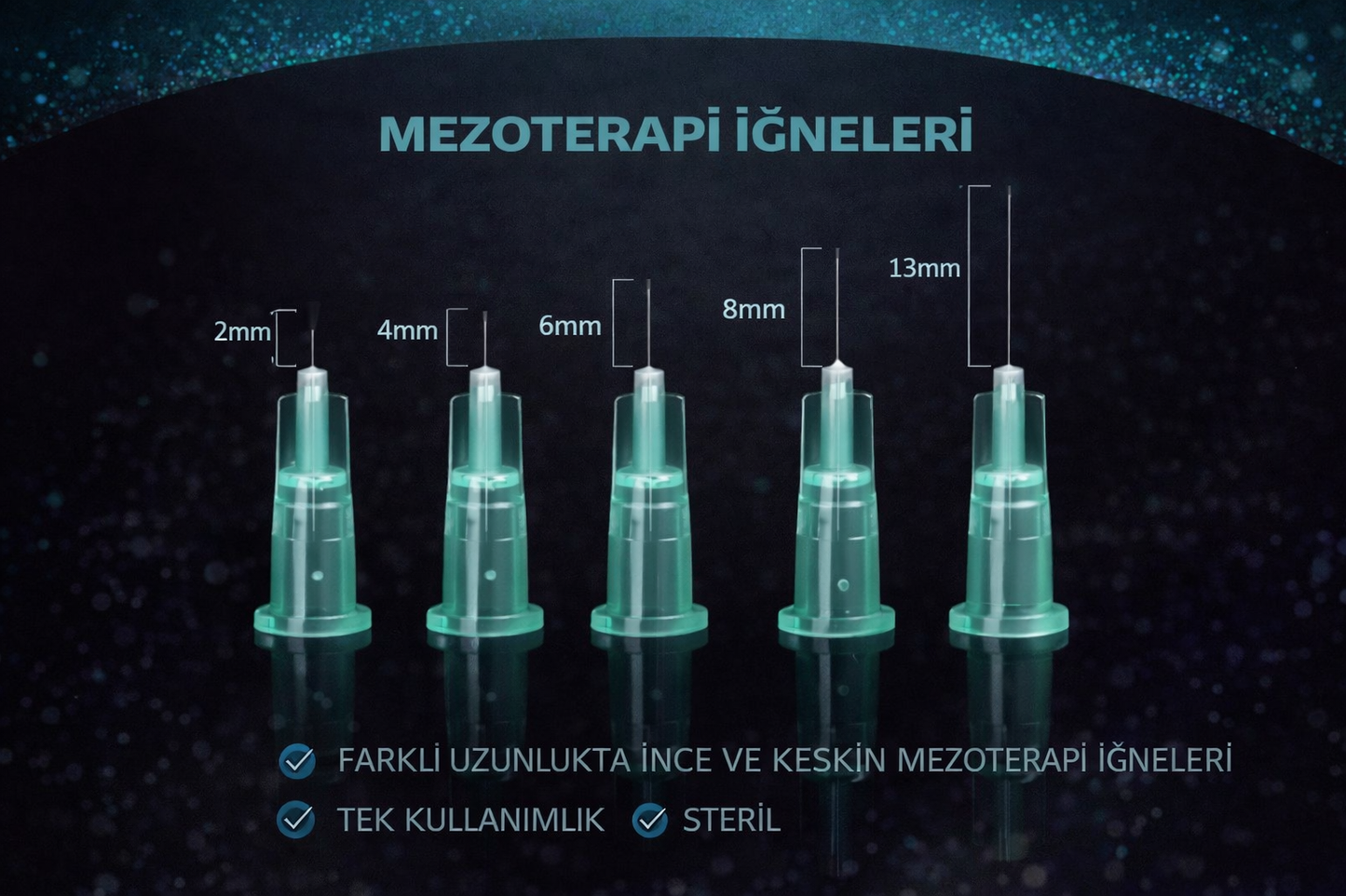 30G X 13MM Mezoterapi Steril Enjeksiyon İğnesi 100 Adet 1 Kutu