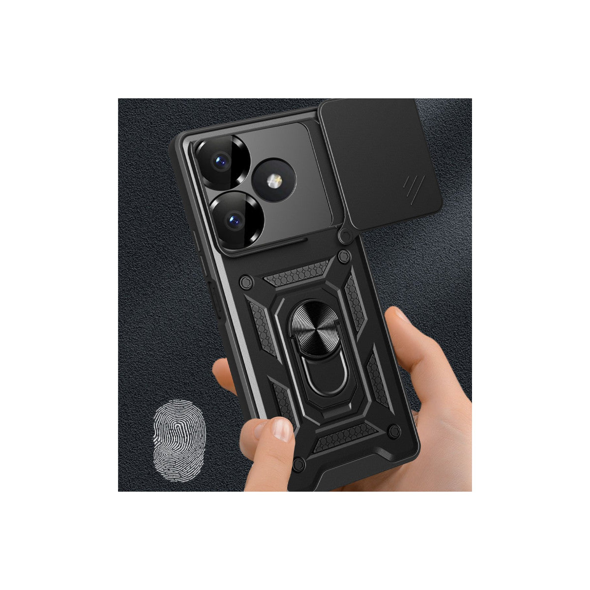 Redmi 13 4G Kılıf Pars Lens Yüzüklü Silikon - Gold