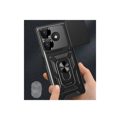 Redmi 13 4G Kılıf Pars Lens Yüzüklü Silikon - Gold