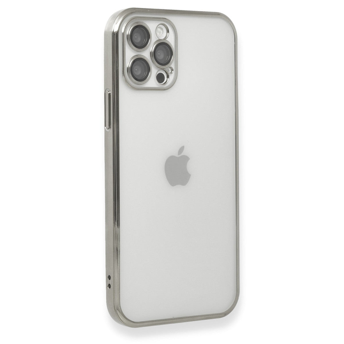 iPhone 12 Pro Max Kılıf Razer Lensli Silikon - Gümüş