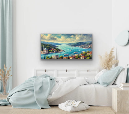 İstanbul Boğaz Manzarası Kanvas Tablo 60x120cm