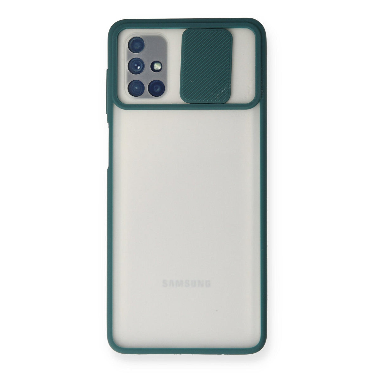 Galaxy M51 Kılıf Palm Buzlu Kamera Sürgülü Silikon - Yeşil