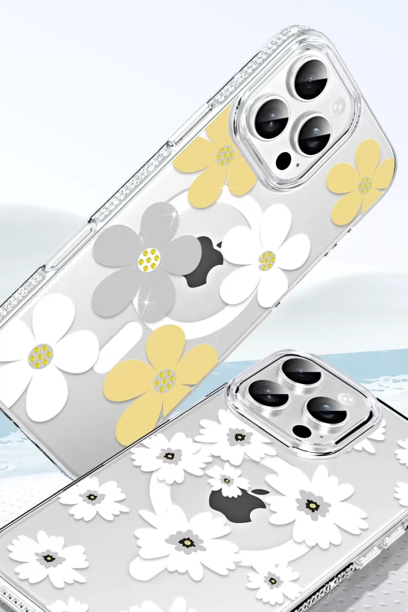 iPhone 14 Floral Magsafe Kapak - Sarı
