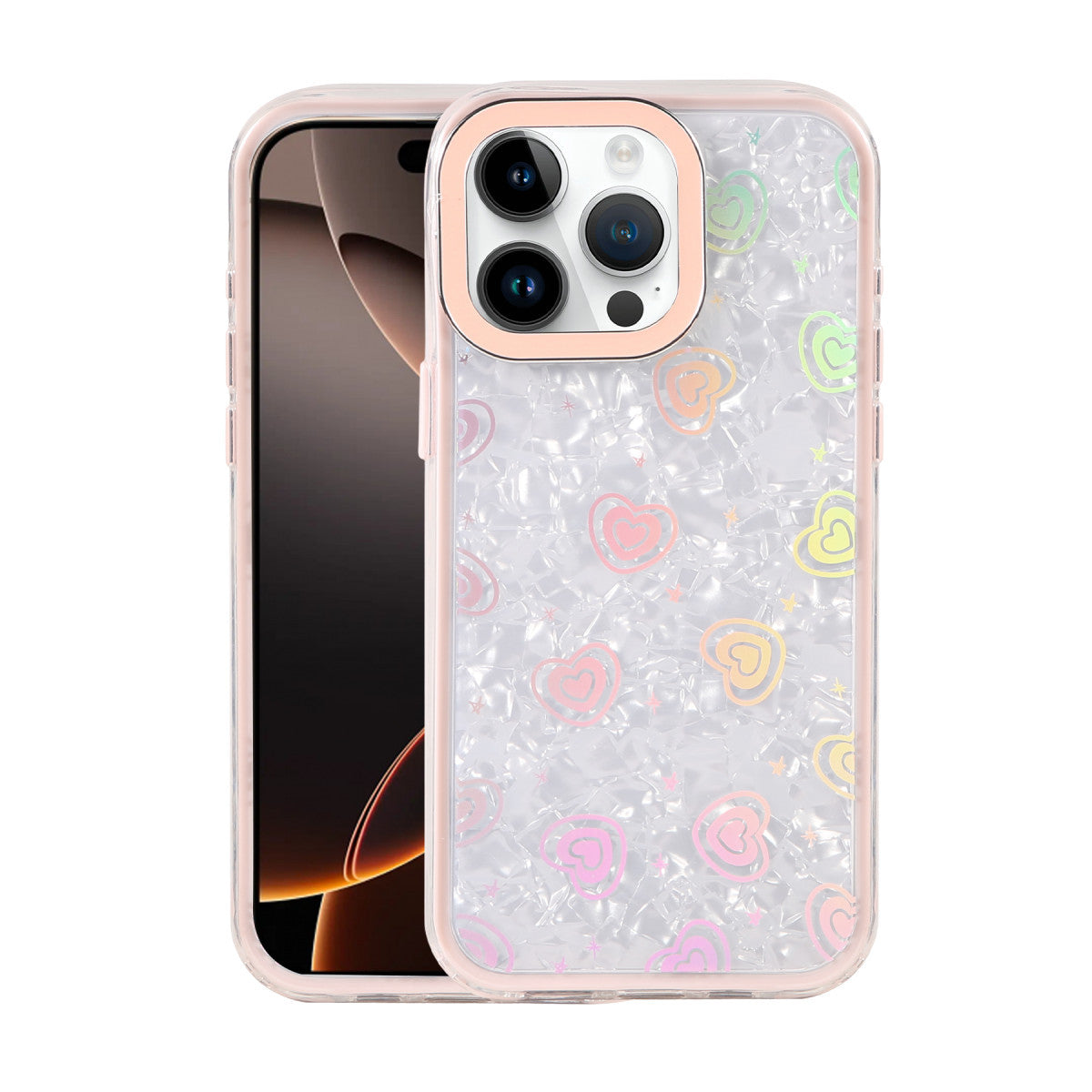 iPhone 16 Pro Max Lumi Desenli Kapak - Pembe