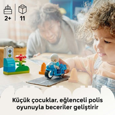 2 yaş ve üzeri çocuklar için Mavi Polis Motosikleti Eğitici Oyuncak