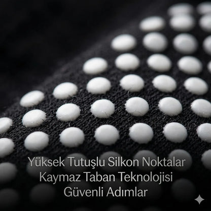 Kaymaz Tabanlı Yoga Pilates 4'lü Çorap, Silikon Tabanlı Esnek Bilekli Nefes Alan Ev ve Spor Çorabı