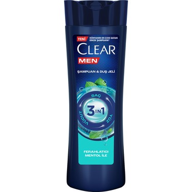 Ferahlatıcı Mentol Özlü 3 in 1 Şampuan ve Duş Jeli 350 ml