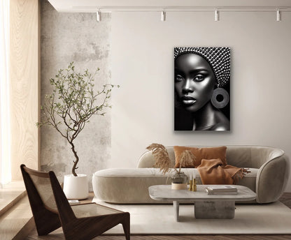 Afrikalı Siyahi Kadın Kanvas Tablo 70x100