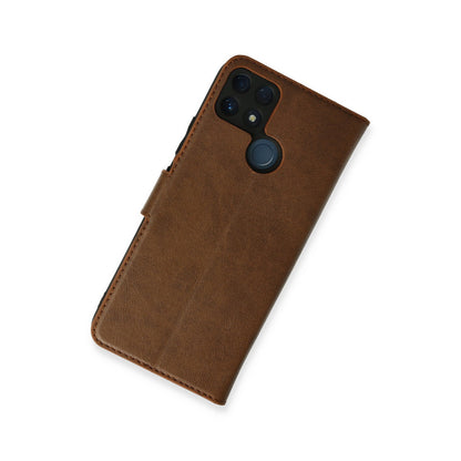 Realme C25 Kılıf Trend S Plus Kapaklı Kılıf - Taba