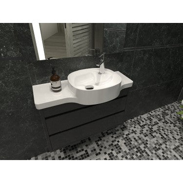 100 cm Etajerli Lavabo - Sağdan Kullanım Seçeneği