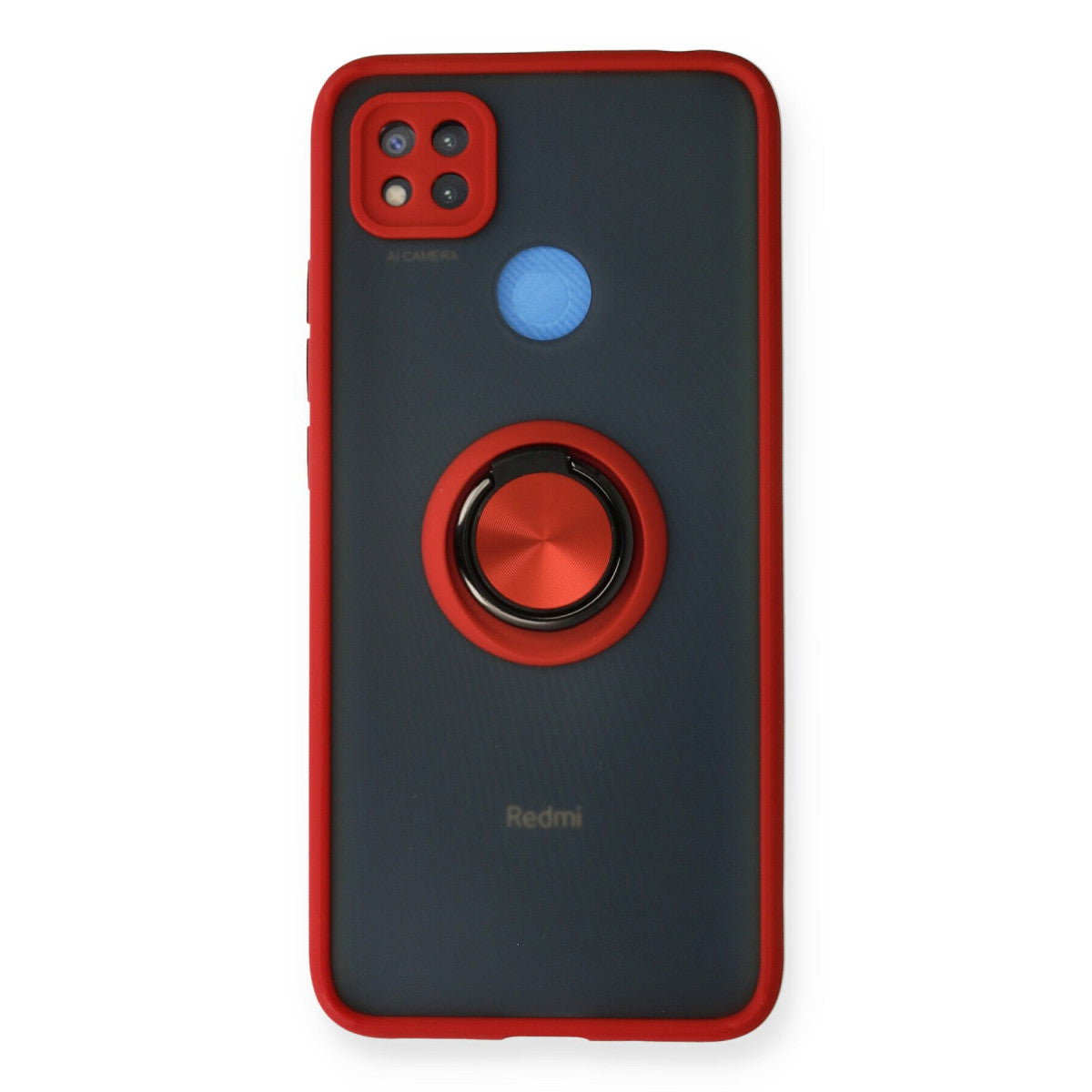 Redmi 9C Kılıf Montreal Yüzüklü Silikon Kapak - Kırmızı