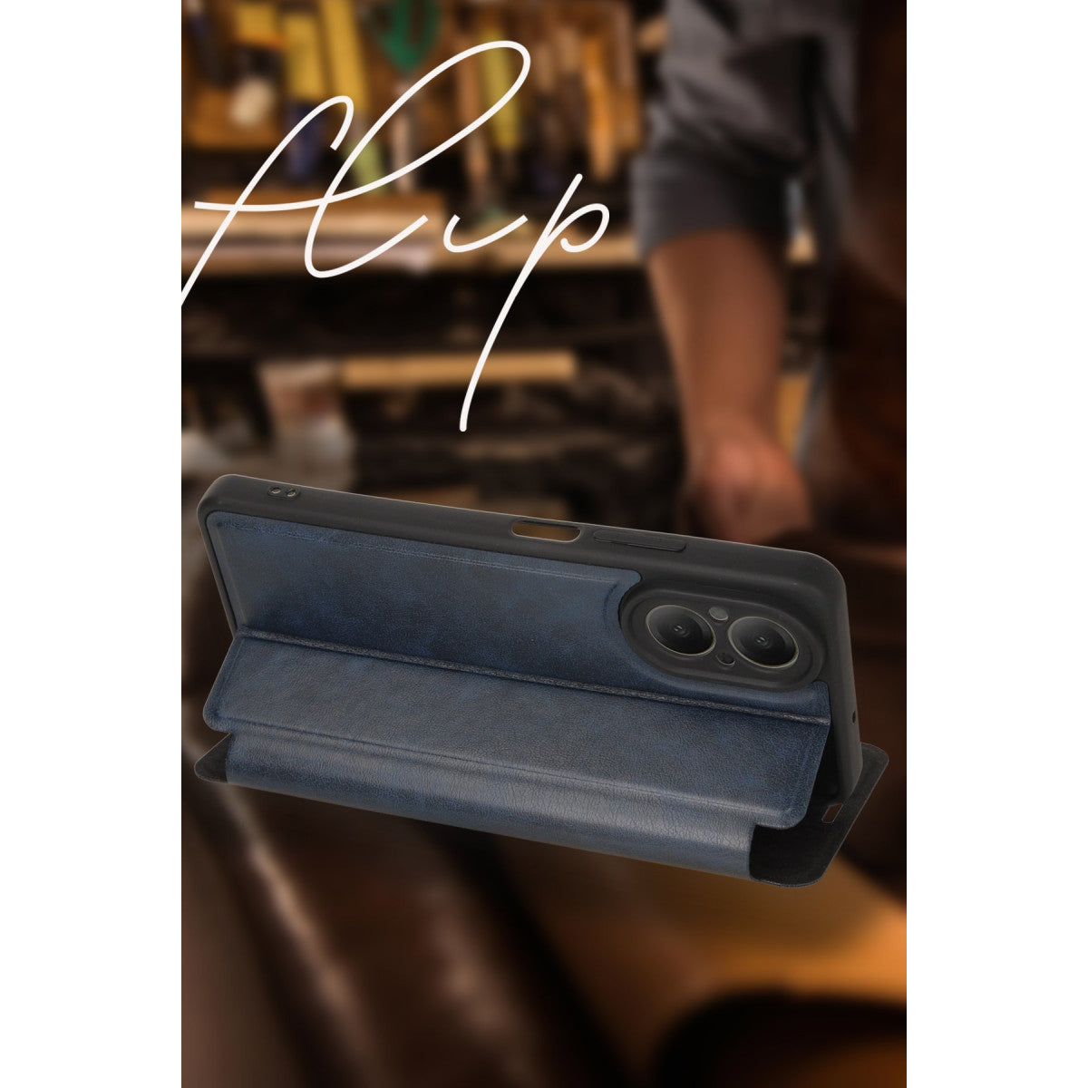 Reno 11F Kılıf Flip Cover - Taba