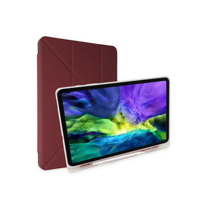 iPad 2022 10.9 (10.nesil) Kılıf Kalemlikli Mars Tablet Kılıfı - Mürdüm