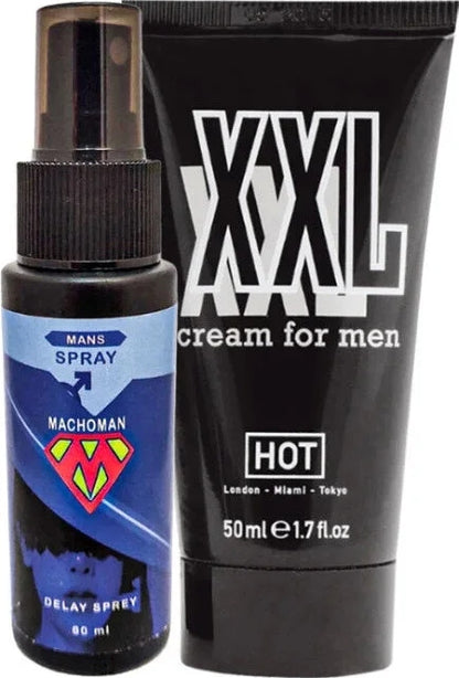 Bonie Machoman 60 ml Erkeklere Özel Zaman Spreyi + Hotxxl Erkek Özel Kısım Krem