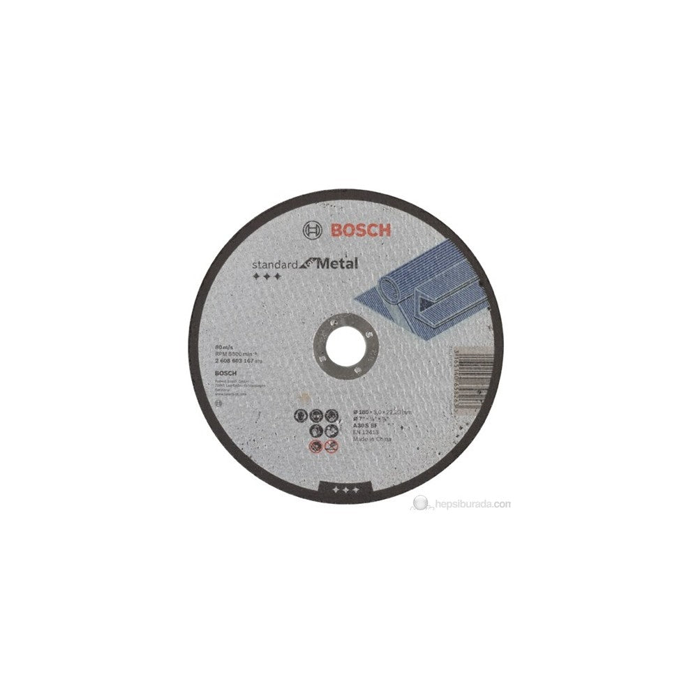 180 mm Çapında Düz Kesme Diski, 22,23 mm Uyum ile Yüksek Performans