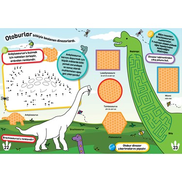 Dinozorlar: Çıkartmalı Aktivite ile Eğlenceli Öğrenme