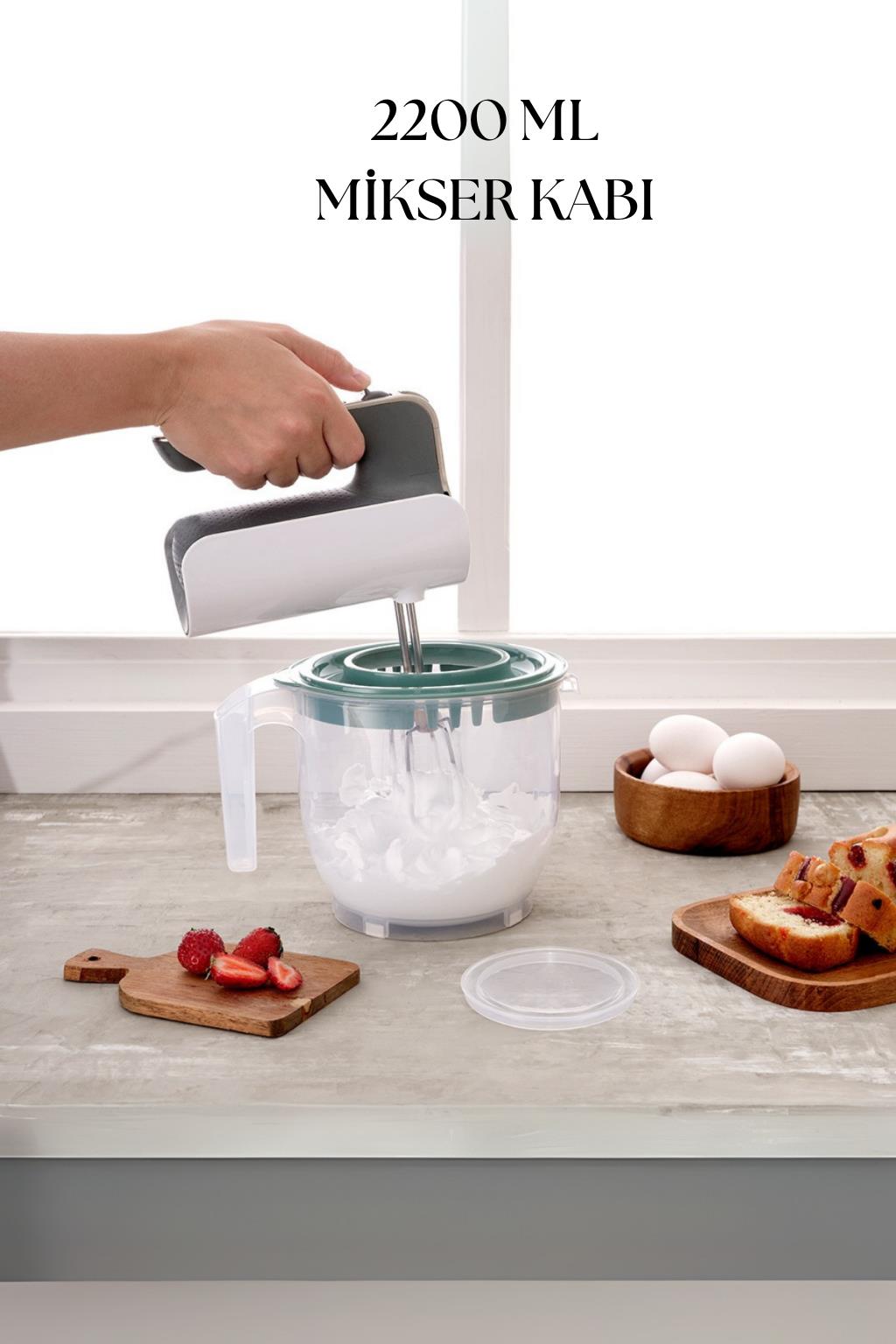 2200 Ml Mikser Kabı Yeşil & Ölçü Kabı & Saklama Kabı-DNY0027