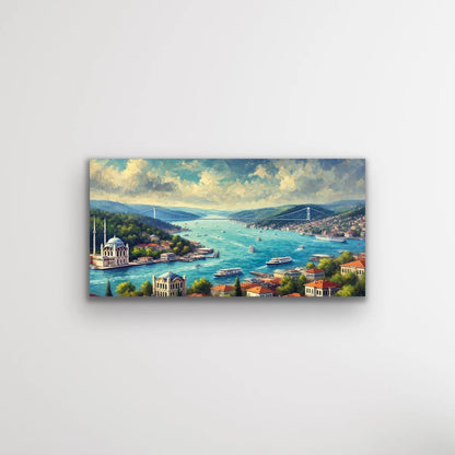İstanbul Boğaz Manzarası Kanvas Tablo 60x120cm