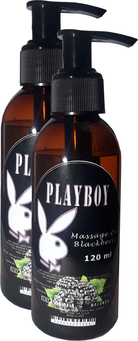Playboy Blackberry Flavored Massage Oil Böğürtlen Aromalı Vücut Masaj Yağı 120 ml 2 Adet