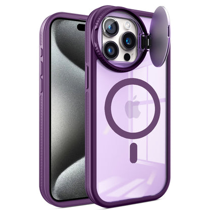 iPhone 15 Pro Kılıf Teleskop Lens Magsafe Silikon Kapak - Derin Mor