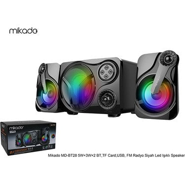 Mikado MD-BT28 5W+3W×2 Siyah LED Işıklı