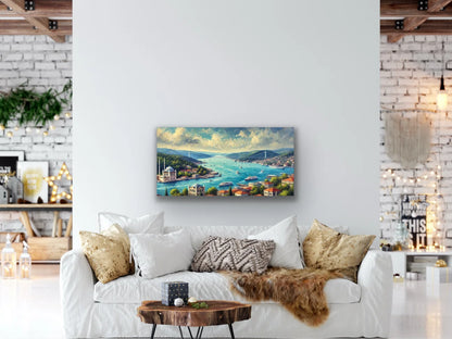 İstanbul Boğaz Manzarası Kanvas Tablo 60x120cm