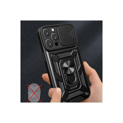 iPhone 16 Pro Max Kılıf Pars Lens Yüzüklü Silikon - Kırmızı