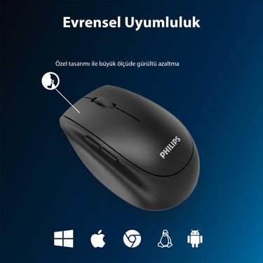 Kablosuz Bluetooth 1600DPI Optik Mouse - 6 Tuşlu, Sessiz Kullanım