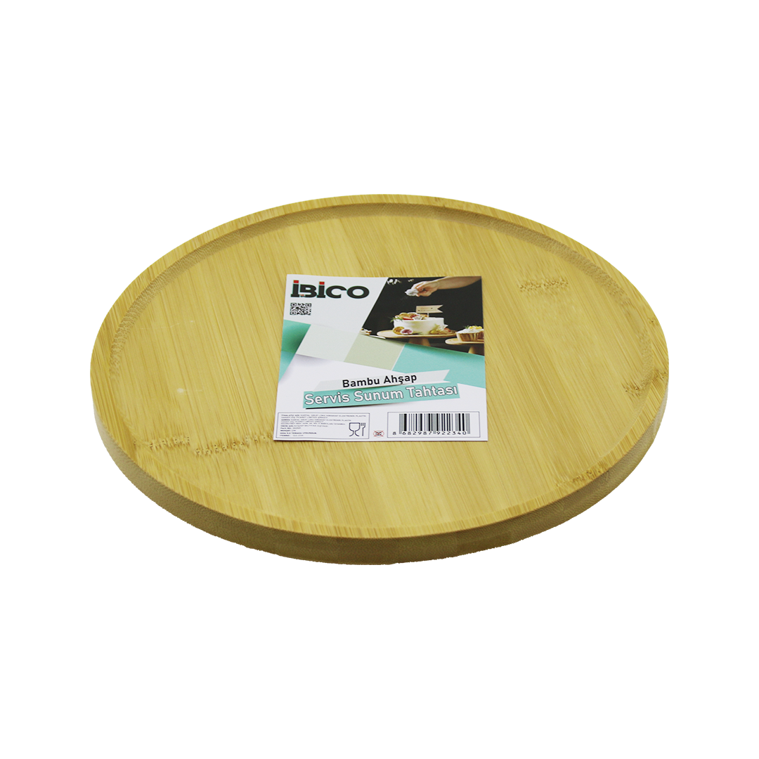 Bambu Yuvarlak Sunum Tepsisi 24.5 cm Ayaklı