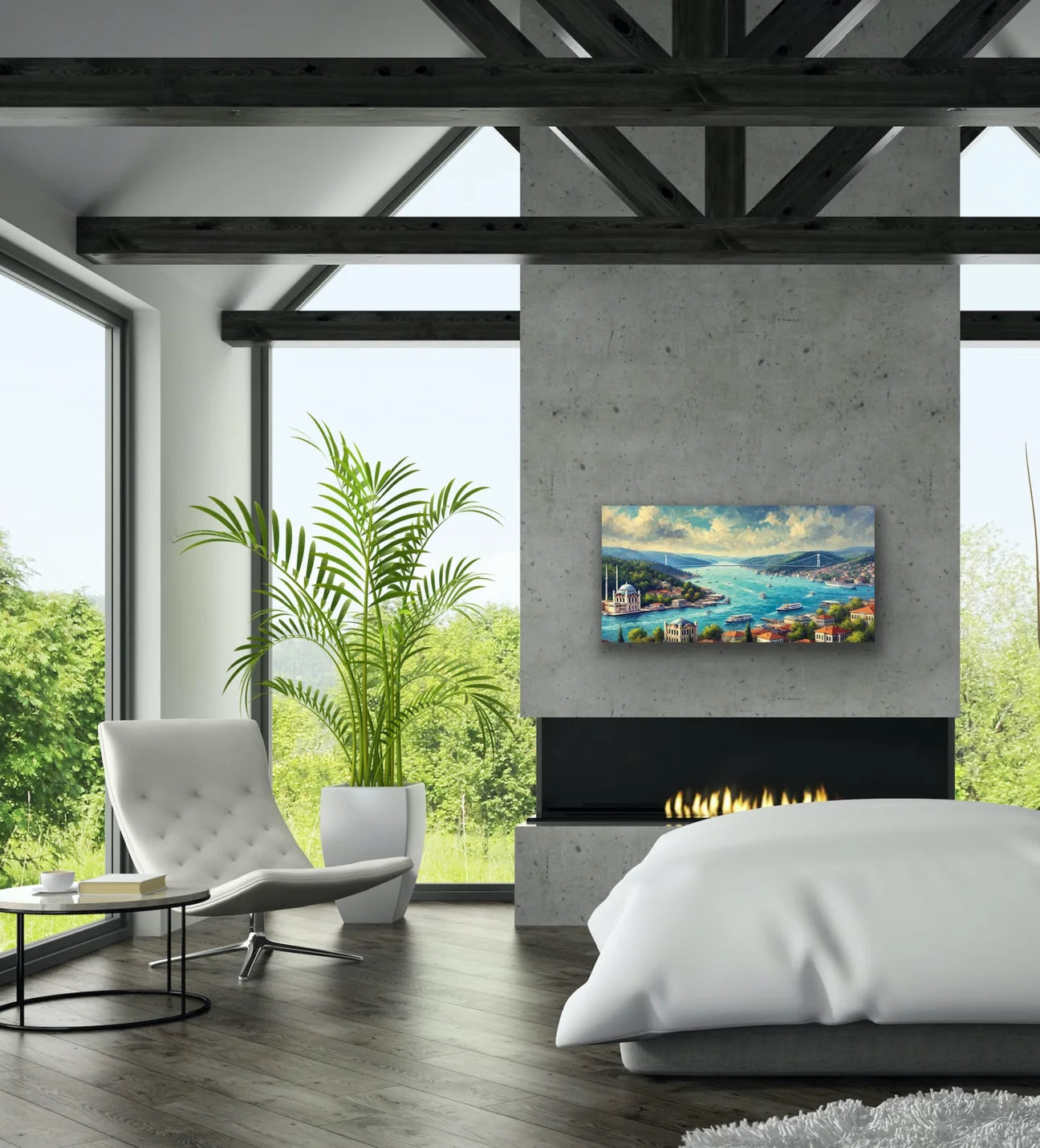 İstanbul Boğaz Manzarası Kanvas Tablo 60x120cm