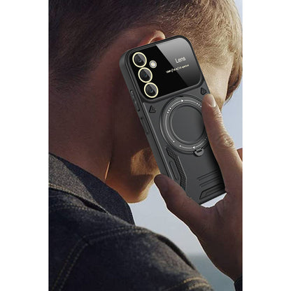 Galaxy A35 5G Kılıf Joy Lens Standlı Kapak - Siyah