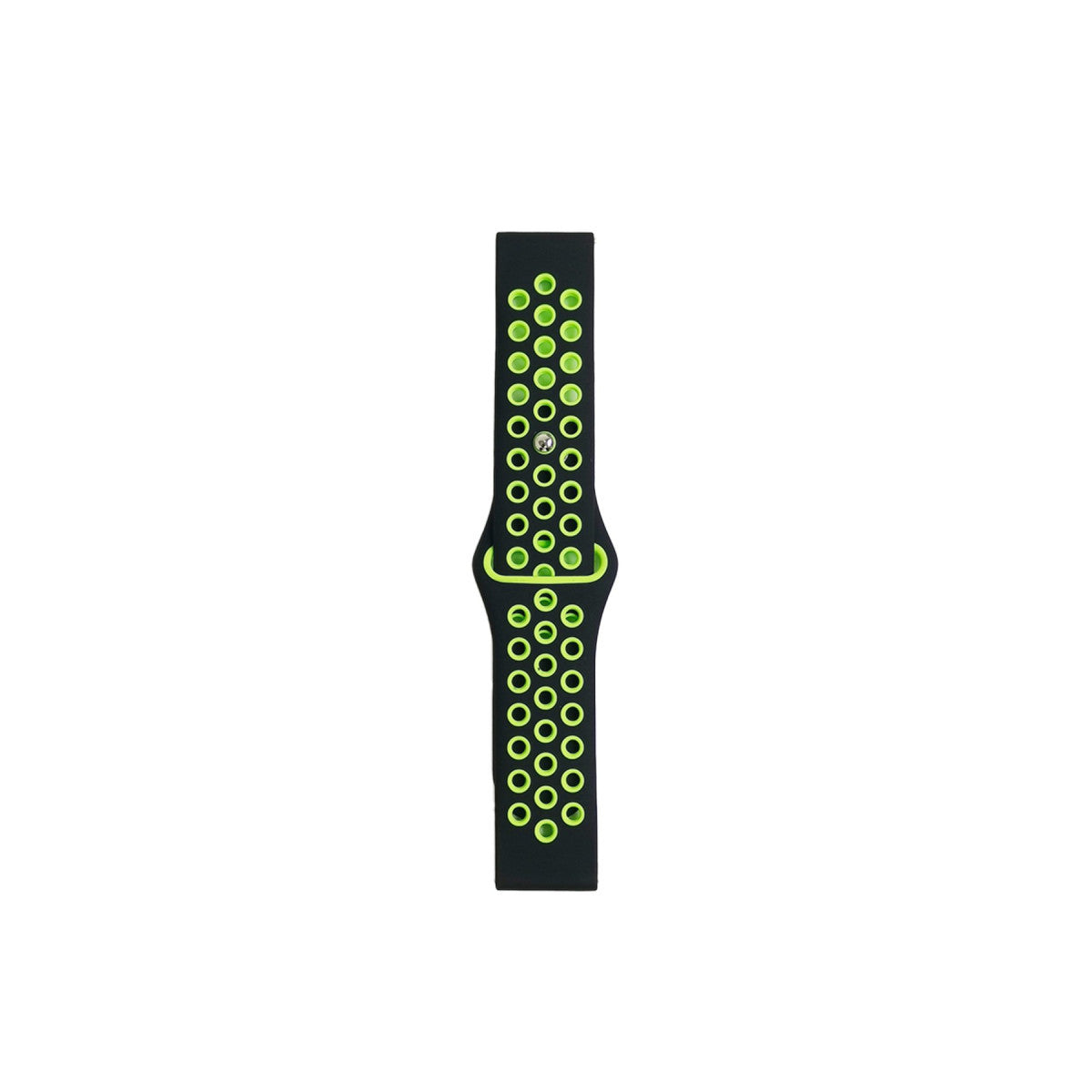 Watch 20mm Spor Delikli Kordon - Siyah-Yeşil