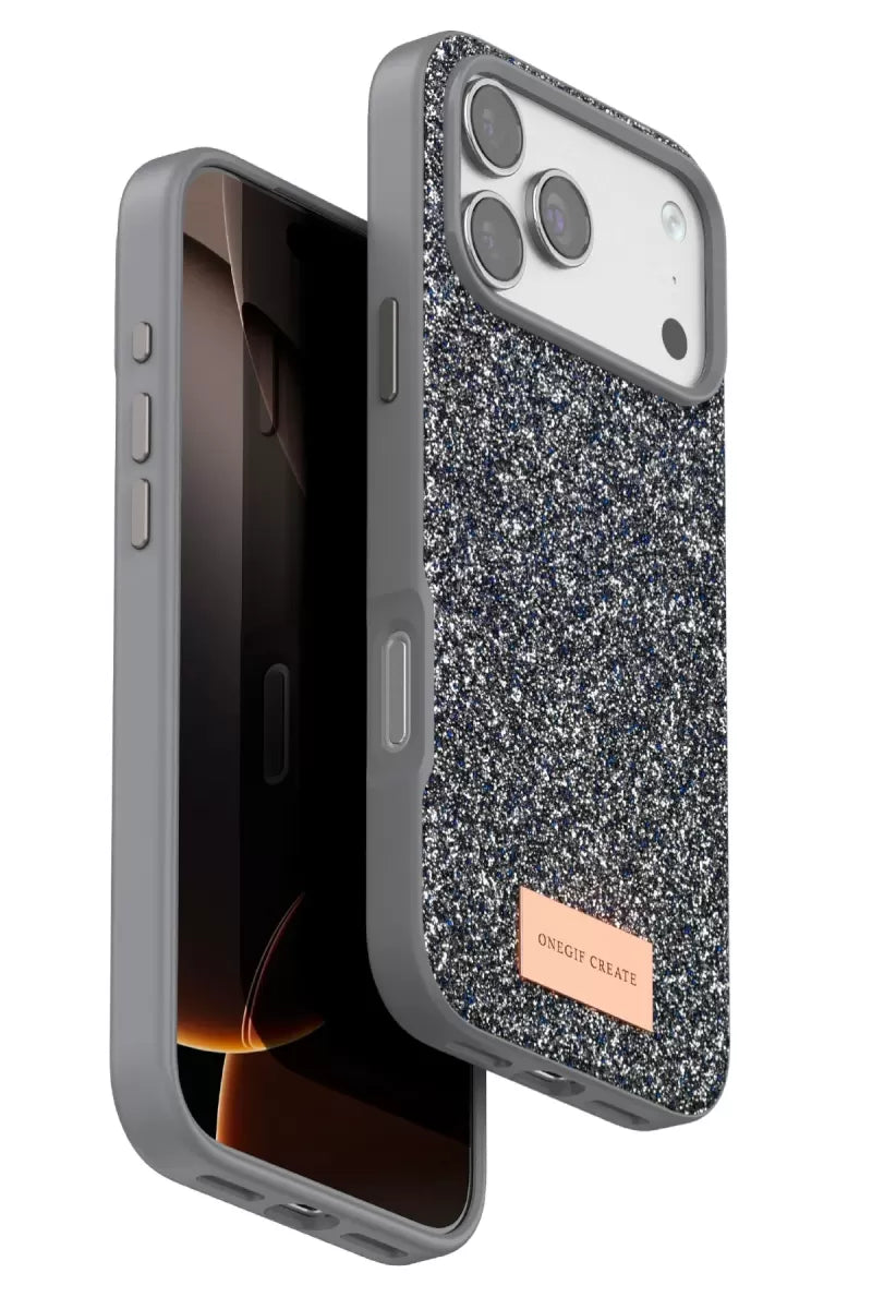 iPhone 17 Pro Max Bright Simli Kapak - Gümüş