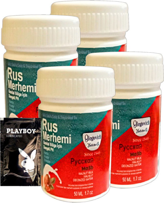 Playboy Valnut Milk & Walnut 4 Adet Rus Merhemi 50 ml Kadın Özel Bölge Tüy Dökücü Krem + 1 Armağan Jel