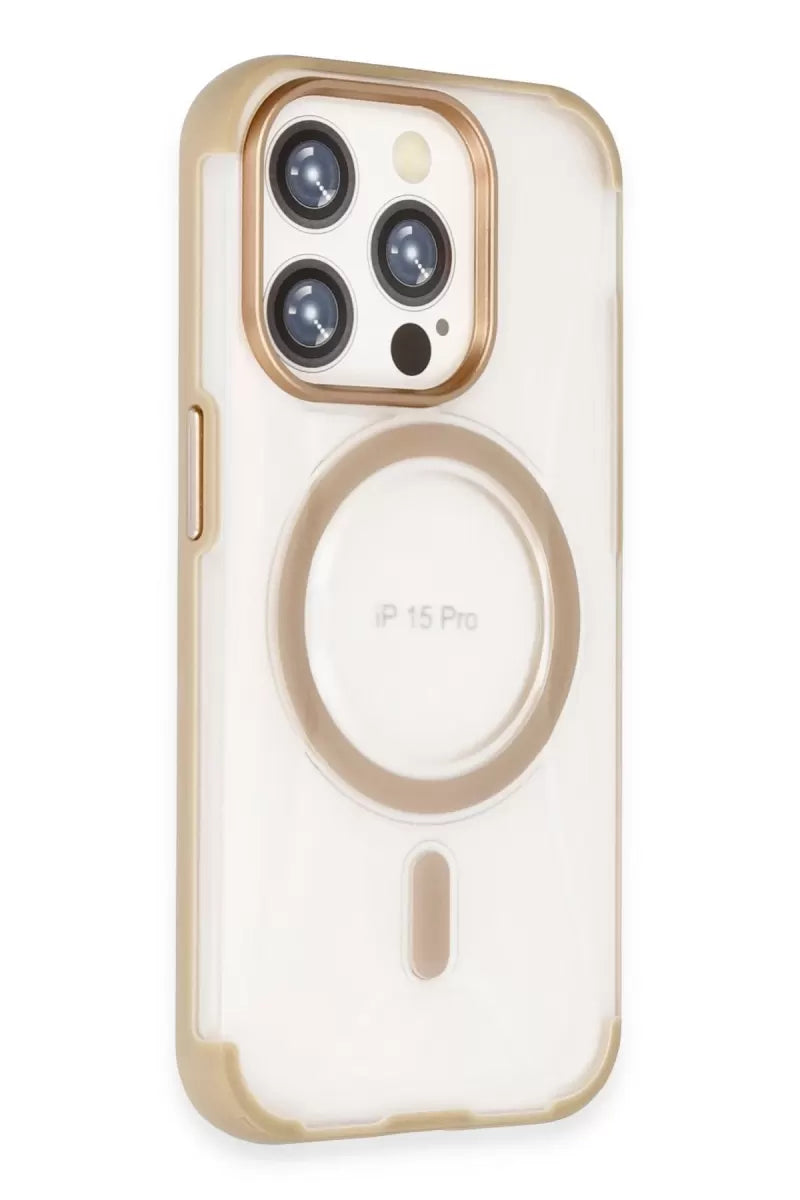 iPhone 15 Pro Hilton Magsafe Kapak - Gold