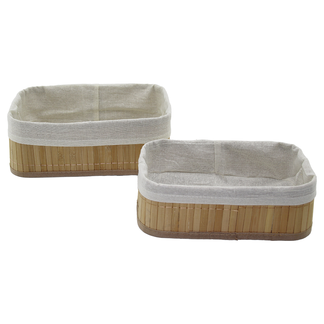 Bambu Kenarlı Organizer Sepet 2li (19x27x10 & 15x24x8 cm)