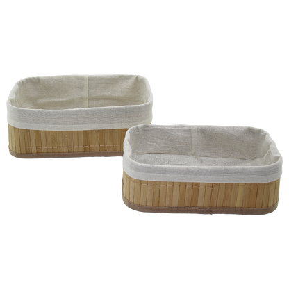 Bambu Kenarlı Organizer Sepet 2li (19x27x10 & 15x24x8 cm)