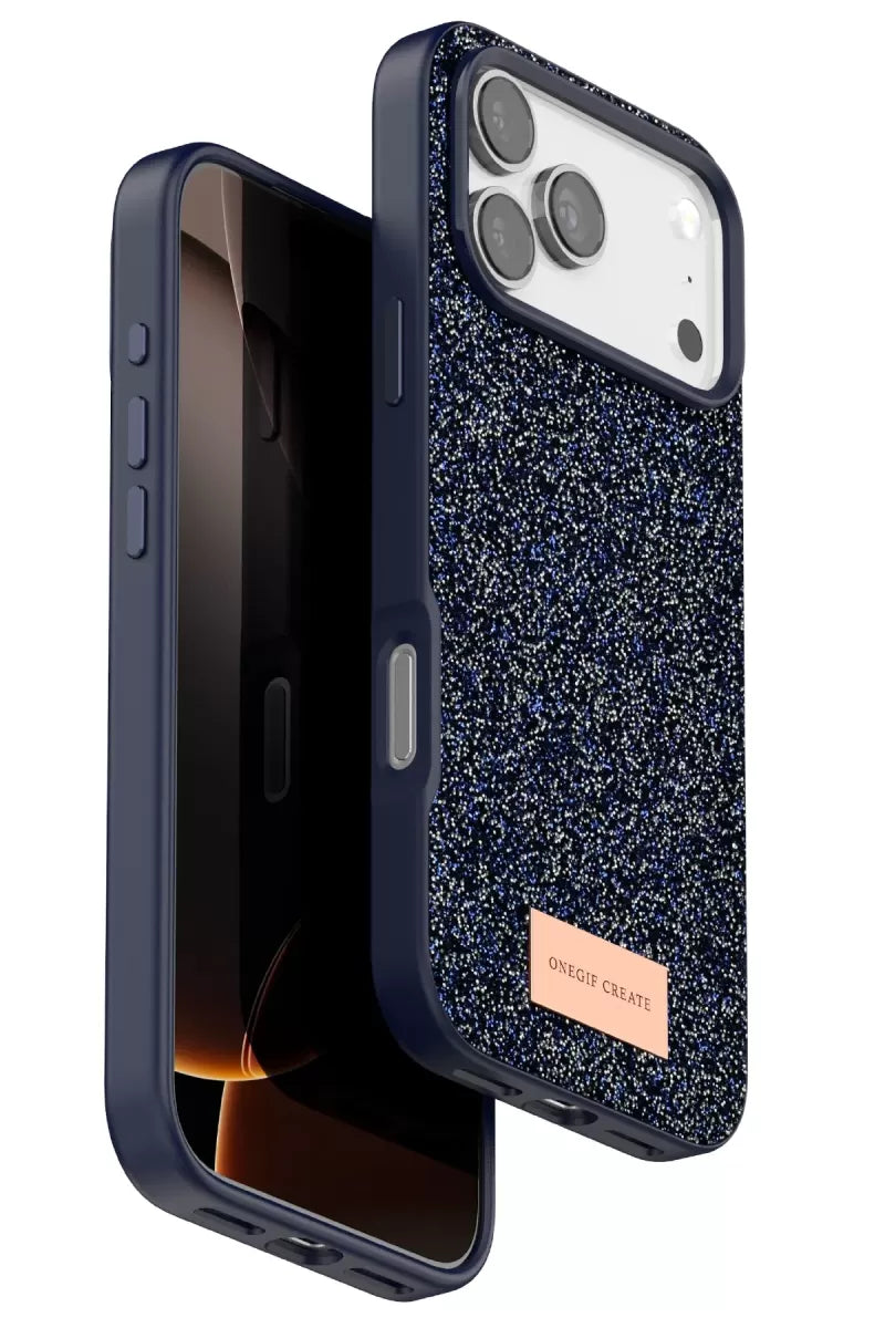 iPhone 17 Pro Max Bright Simli Kapak - Mavi