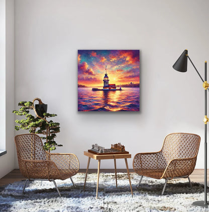 Kız Kulesi Kanvas Tablo 90x90cm