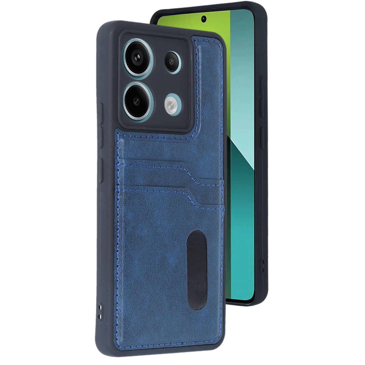 Redmi Note 13 Pro 5G Kılıf Sara Kartvizitli Deri Kılıf - Lacivert