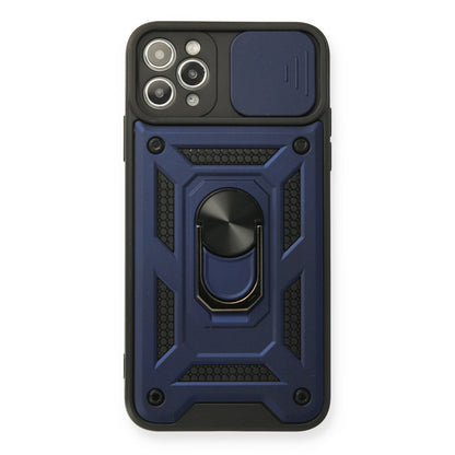 iPhone 11 Pro Kılıf Pars Lens Yüzüklü Silikon - Lacivert