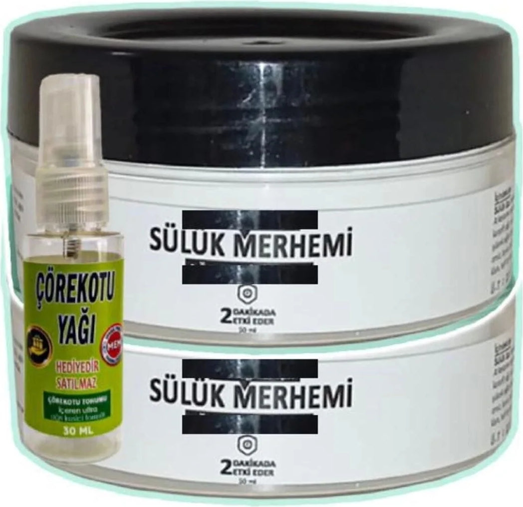 Süper Sülük Merhemi Bakım Kremi 2X50 Ml+30 ml Çörek Otu Yağ ile