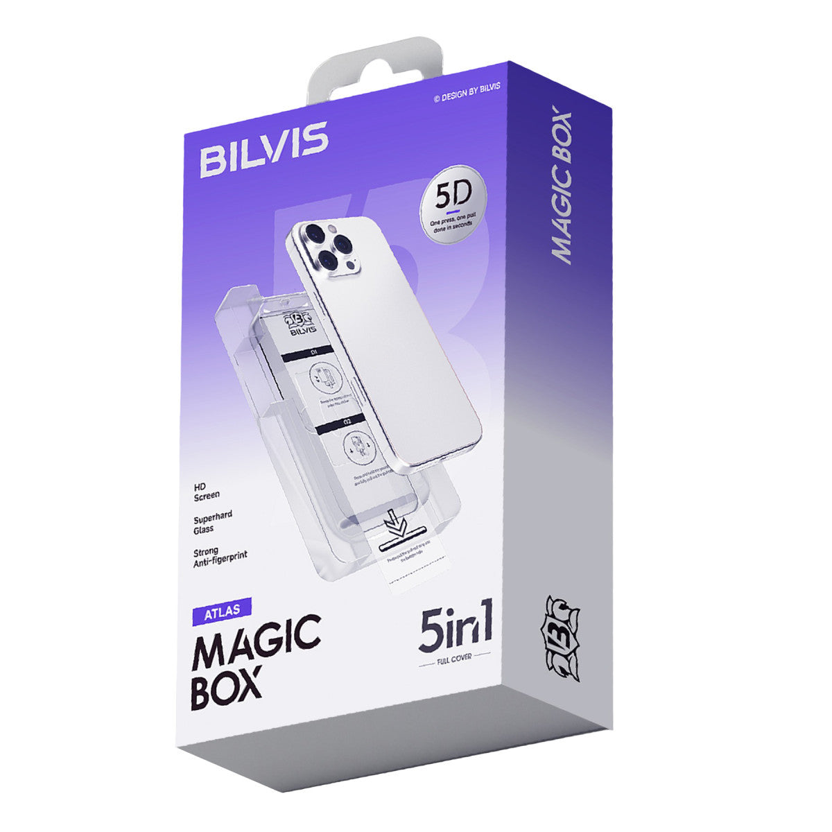 iPhone 17 Pro Bilvis 5in1 3D Magic Cam Ekran Koruyucu - Siyah