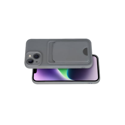 iPhone 14 Kılıf Kelvin Kartvizitli Silikon - Gri