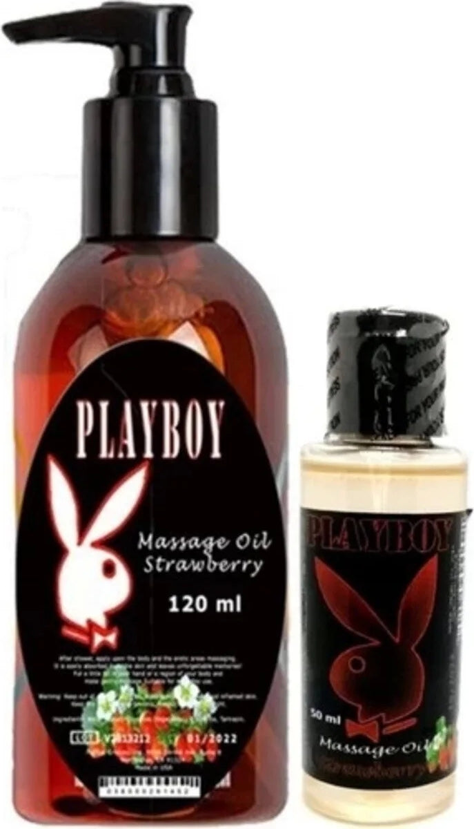 Playboy Aromaterapi Çilek Massage Oil 120 ml Çilek Aromalı Massage Vücut Masaj Yağı 50 ml