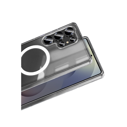 Galaxy S25 Ultra Kılıf Magneticsafe Şeffaf Silikon - Şeffaf