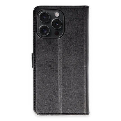 iPhone 15 Pro Max Kılıf Trend S Plus Kapaklı Kılıf - Siyah