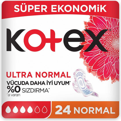 24'lü Ultra İnce Normal Hijyenik Ped, Yüksek Koruma ve Anti Alerjik