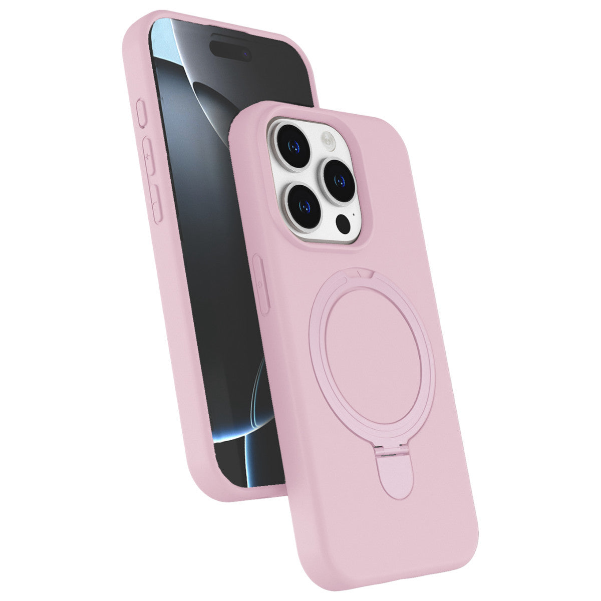 iPhone 14 Pro Max Regal Magsafe Standlı Kapak - Açık Pembe