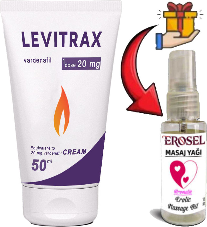 Helsol/ Levitrax Cream Erkeklerin Performanslarına Özel 50 ml Krem + Hediye Erosel Erotikmasaj Yağı